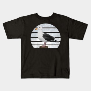 Seagull Winter Snow Bird Watching Birding Ornithologist Gift Kids T-Shirt